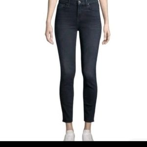 7 for all man kind Womens Sz 28 the high‎ waist ankle skinny Black Wash